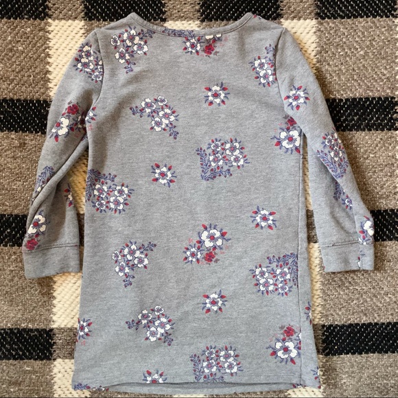 Old Navy Kids Floral Sweatshirt Dress Pockets Size 4 - Picture 7 of 7